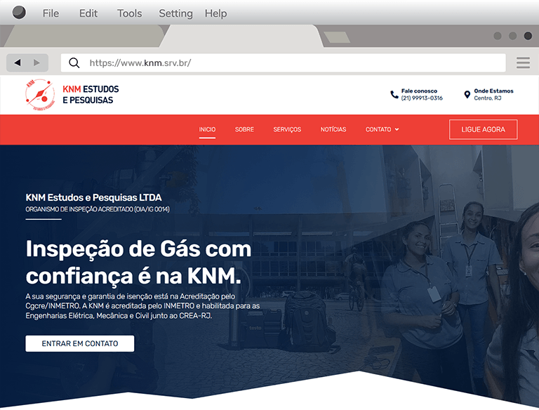 Print do projeto de KNM Estudos e Pesquisas